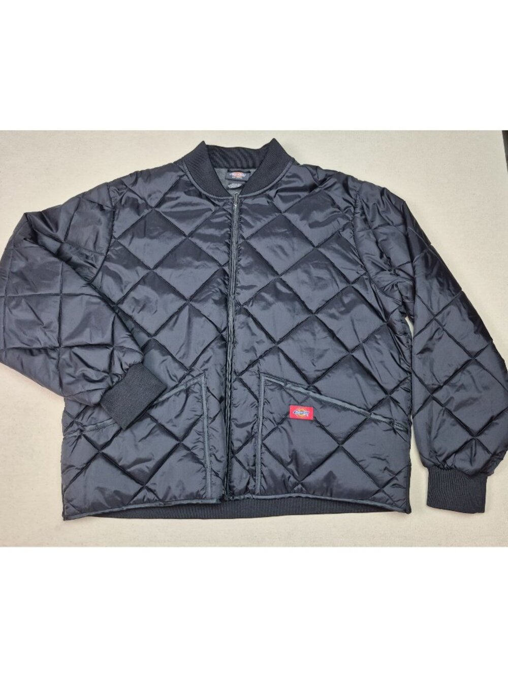 Dickies Men's Quilted Full Zip Water Resistant Black Bomber Jacket Coat Sz 2X